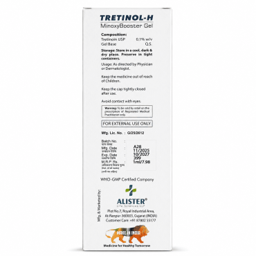 TRETINOL-H MinoxyBooster Gel Alister гель с третиноином 0,1% для пользователей миноксидила, 50 мл
