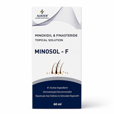MINOSOL-F Alister раствор с миноксидилом 5% и финастеридом 0,1% для кожи головы, 60 мл