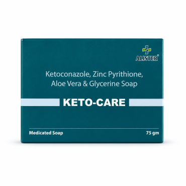 KETO-CARE Alister мыло с кетоконазолом 2% и цинк пиритионом 1% от грибкового и себорейного шелушения кожи, 75 г