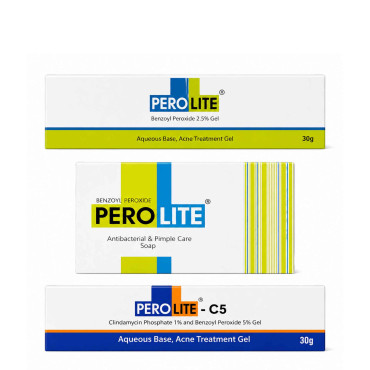 Комплекс Perolite 2.5% Gel + Perolite Soap + Perolite-C5 — повний BPO-комплекс від акне