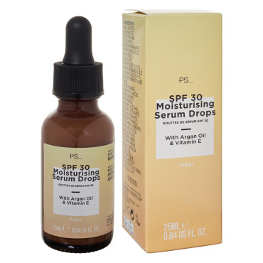 Увлажняющая сыворотка SPF 30 с аргановым маслом и витамином Е  SPF 30 Moisturising Serum Drops with Argan oil and Vitamin E Ps...