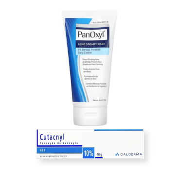 Посилений комплекс від вугрів крем для вмивання PanOxyl 4% і гель Cutacnyl 10%